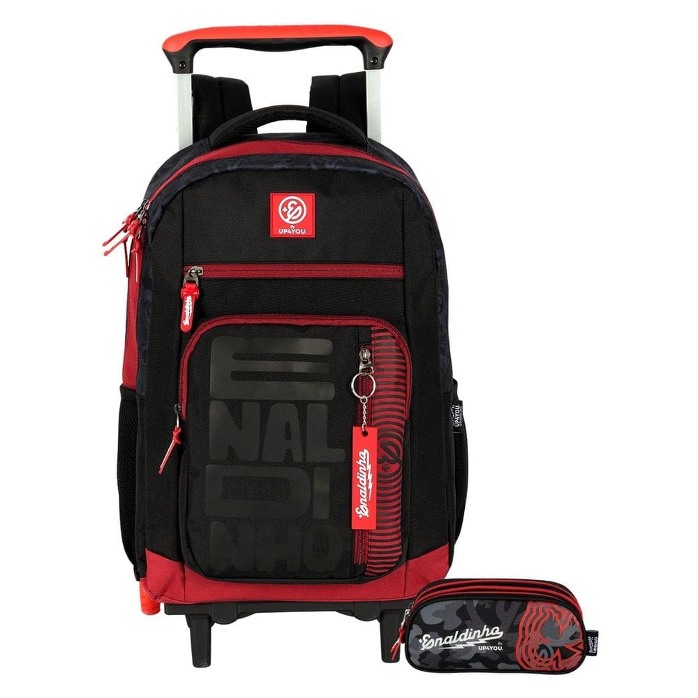 Kit Enaldinho Mochila 2Em1 Rodas + Estojo Triplo Resistente