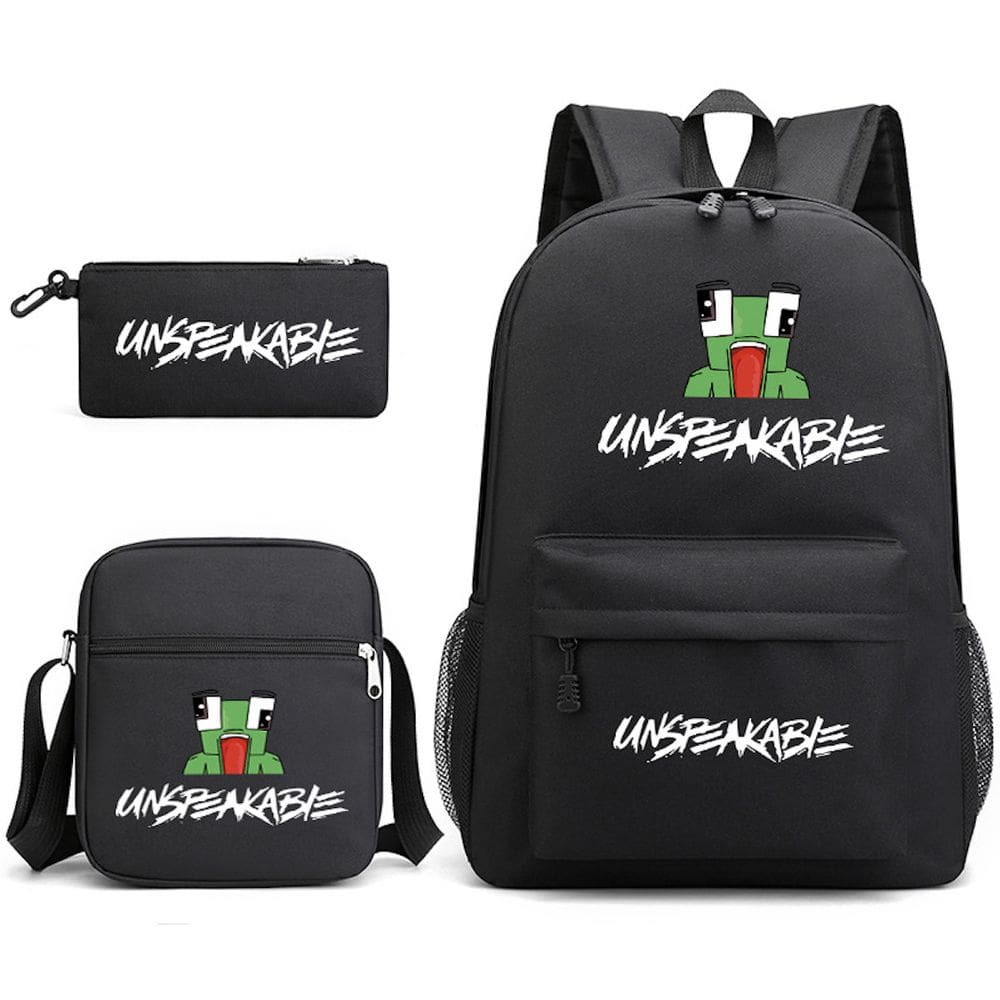 Conjunto de mochilas Unspeakables Anime School, 3 peças com bolsa de ombro