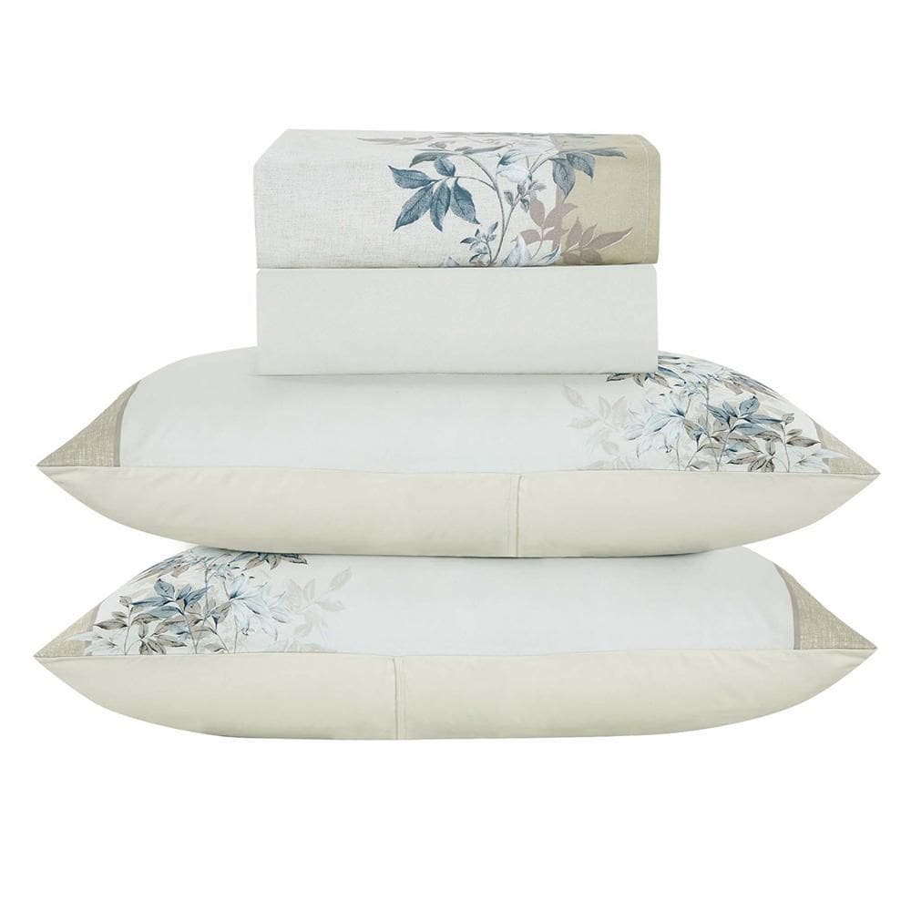 Jogo Cama Lençol King Bouquet Percal 300 Fios 4 Peças Palha