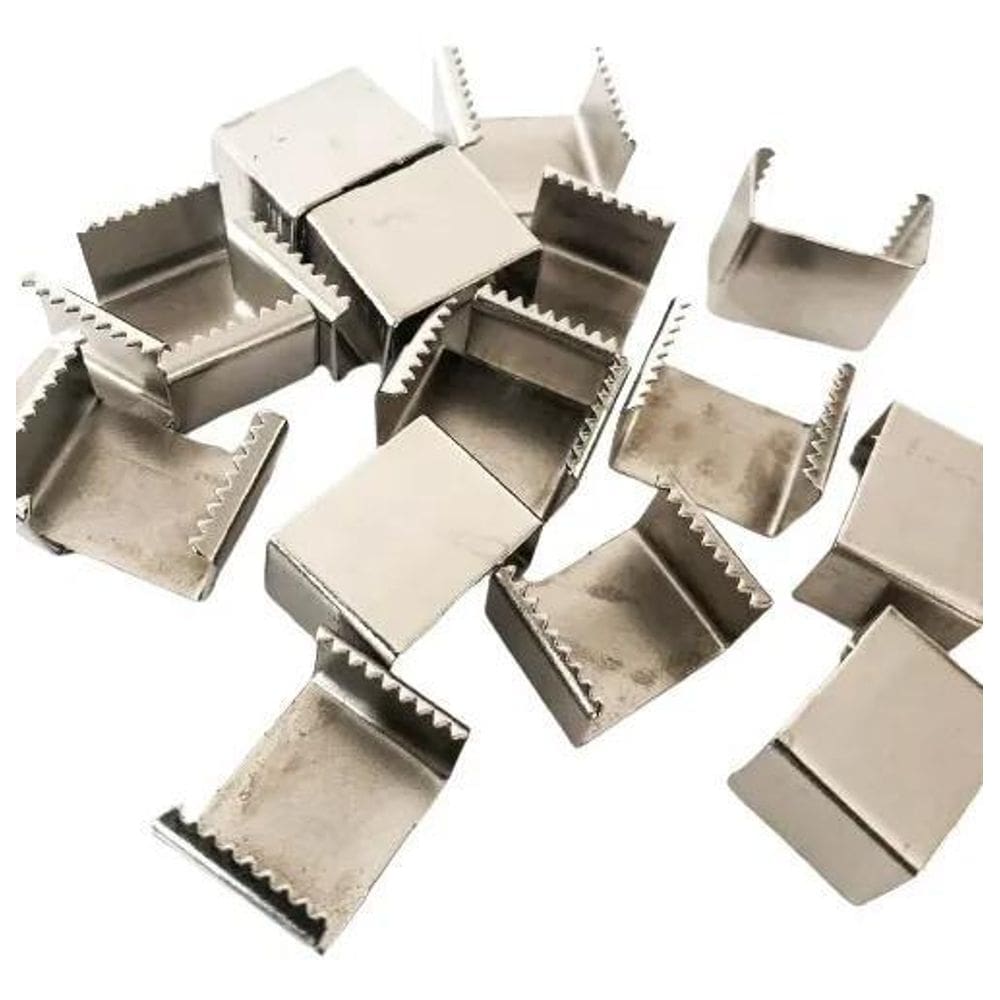 2X 100 Chapinhas Dentada Garra Para Cordão De 20Mm Fixador