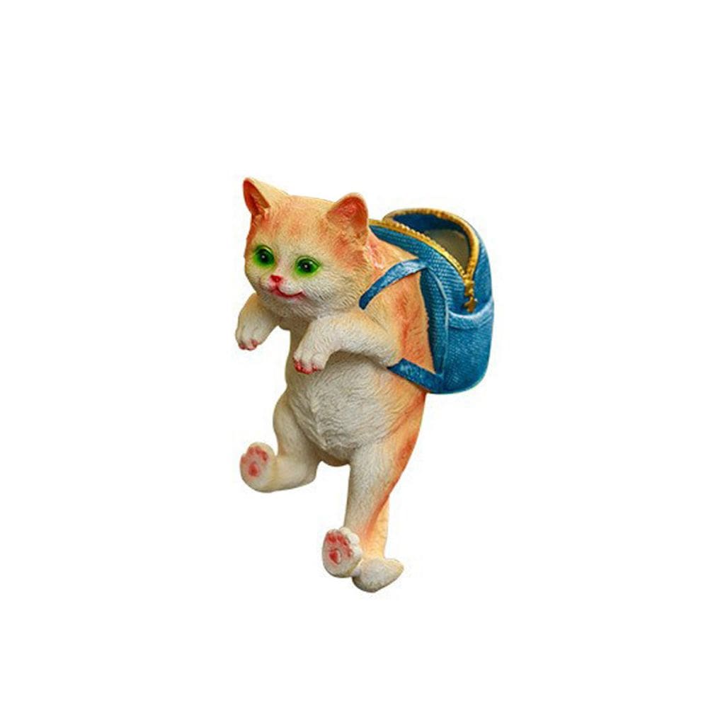 Estatueta de mochila pequena para gatos com estátua de escultura