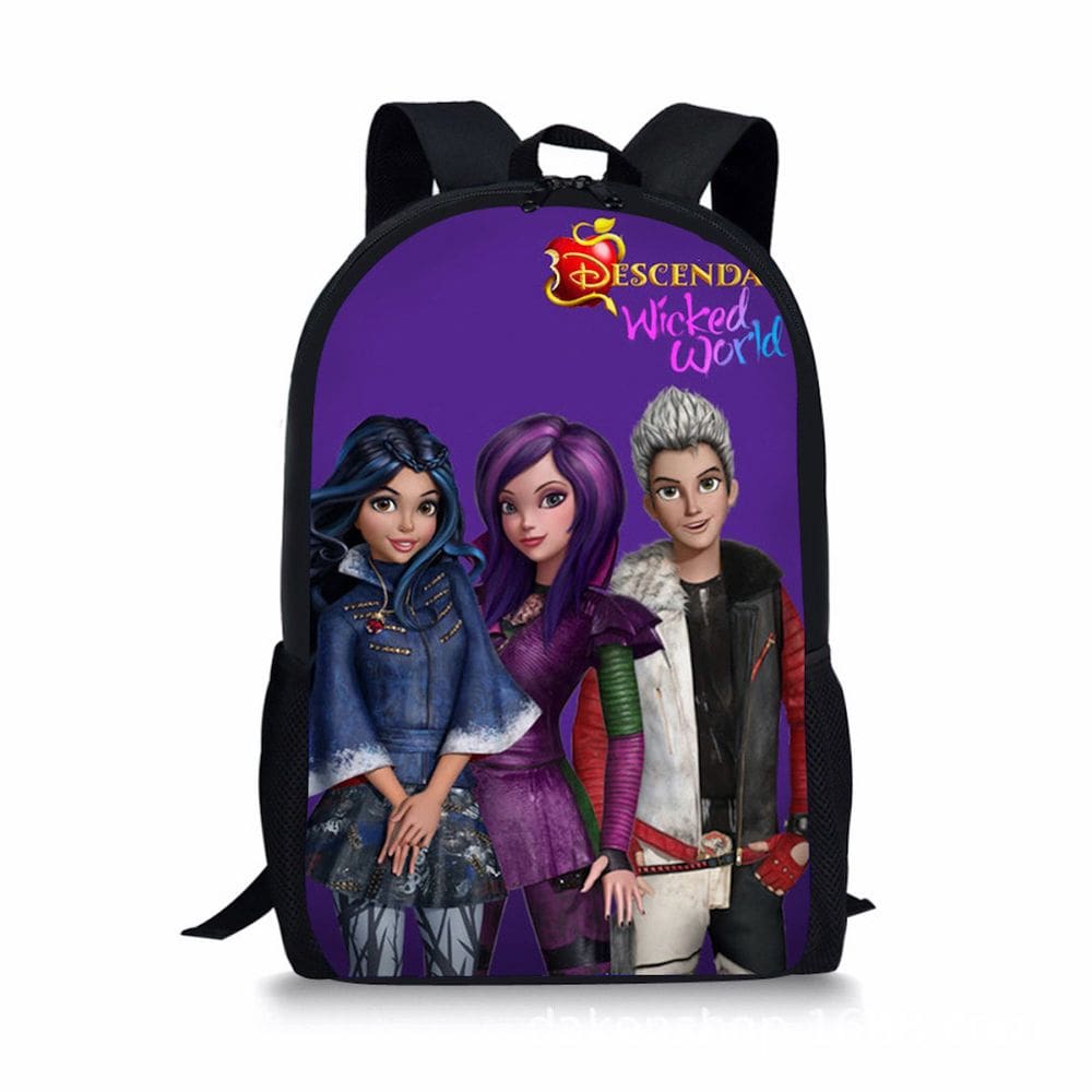 Mochila Descendants Mal`s Cartoon Kids Nylon 28x13x44cm