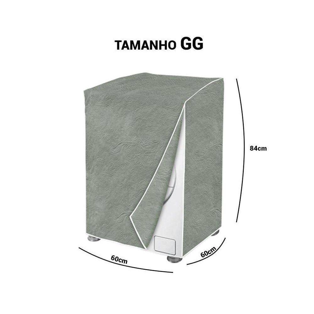 Capa Maquina De Lavar Flanelada Bege Perolizada Gg