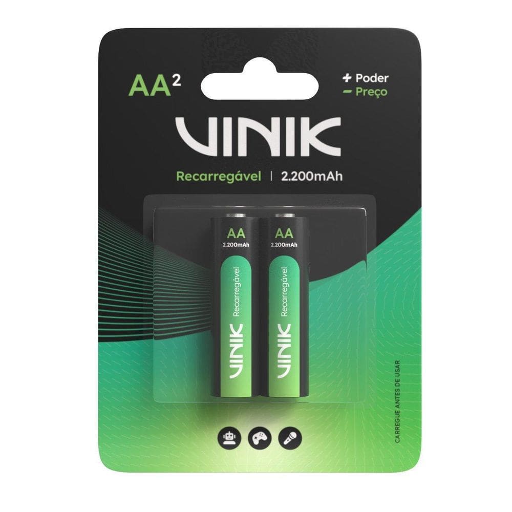 Pilha Recarregável Aa C/2 - 2200Mah 1.2V - Vp2Ab2R