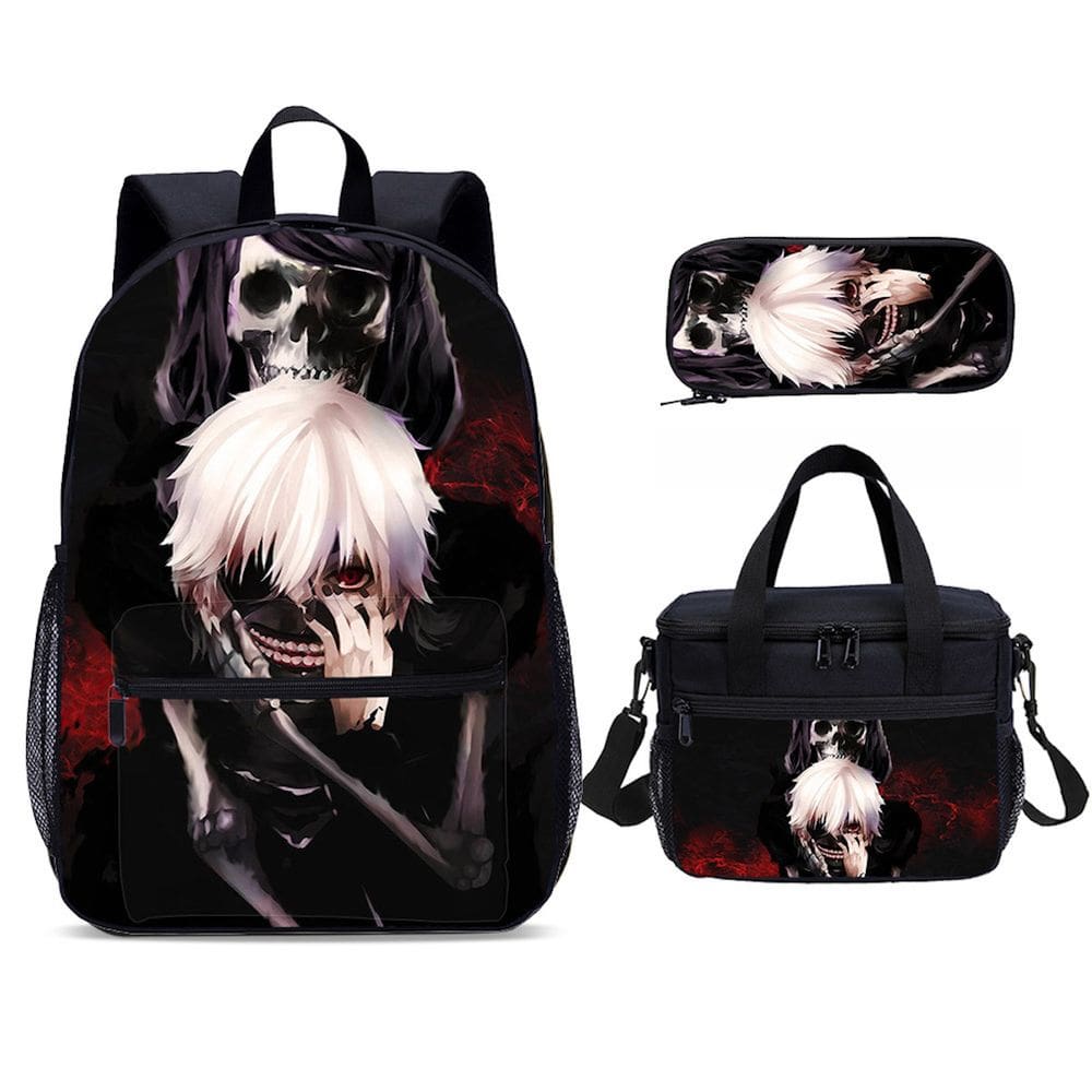Conjunto de mochilas escolares Tokyos Ghouls, 3 unidades com bolsa de ombro