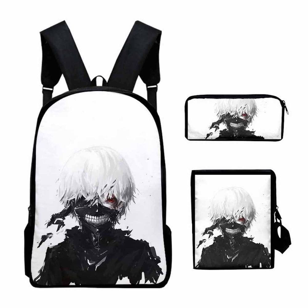 Conjunto de mochilas escolares Tokyos Ghouls Kanekis Kens para crianças