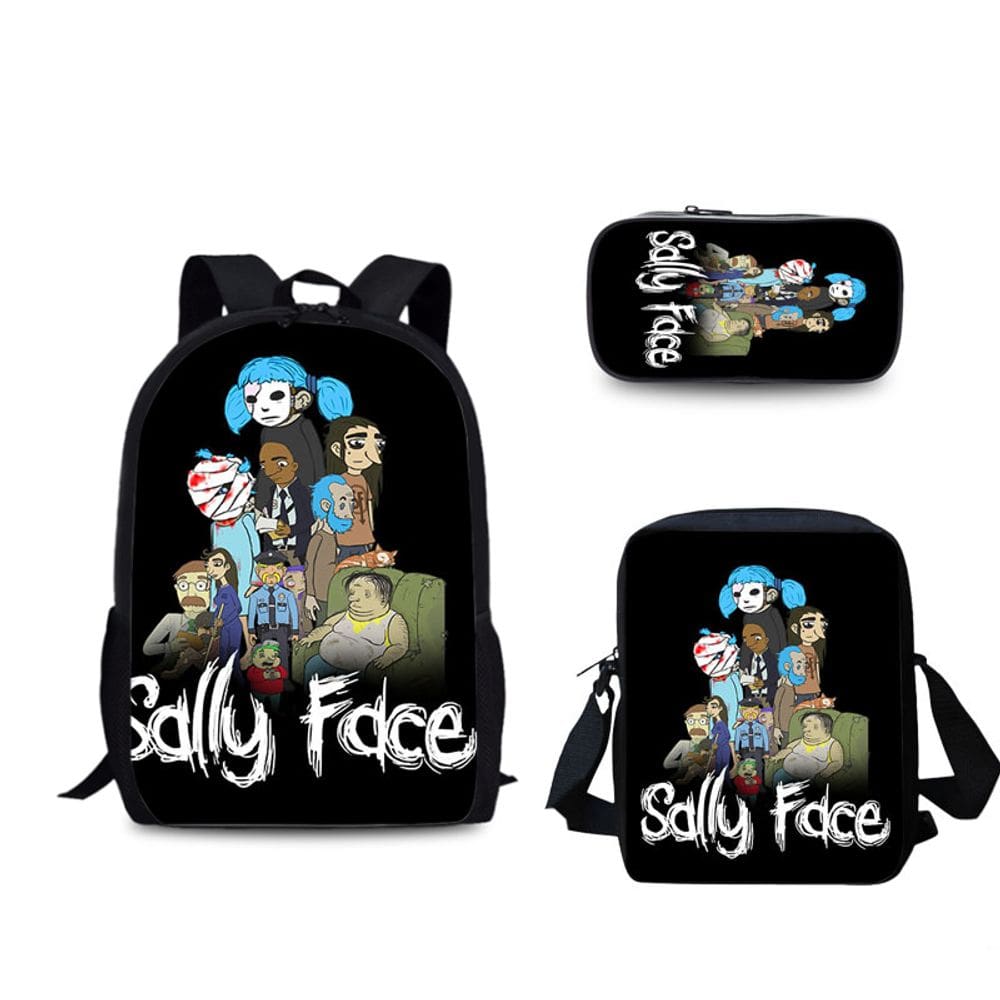 Conjunto de mochilas Sallys Faces Anime School, 3 unidades/lote para crianças