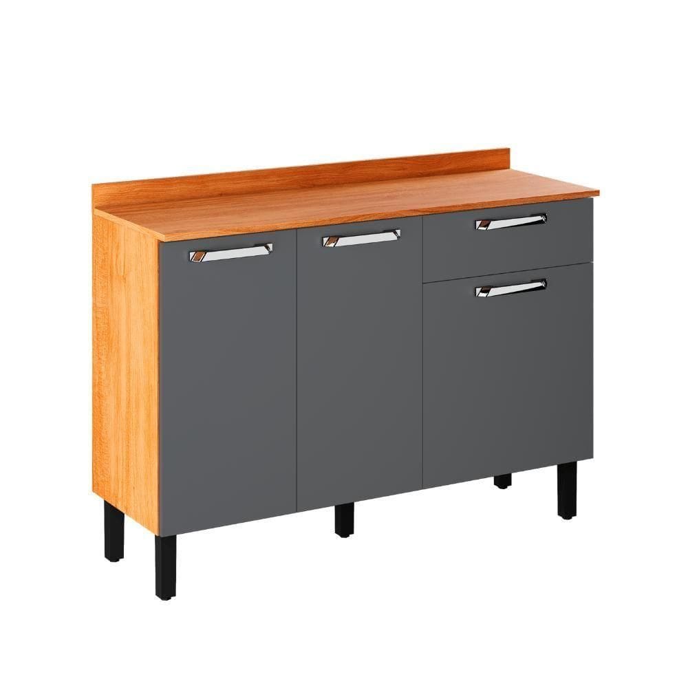 Balcão De Cozinha Itatiaia Madeira 3 Portas 1 Gaveta Vegas