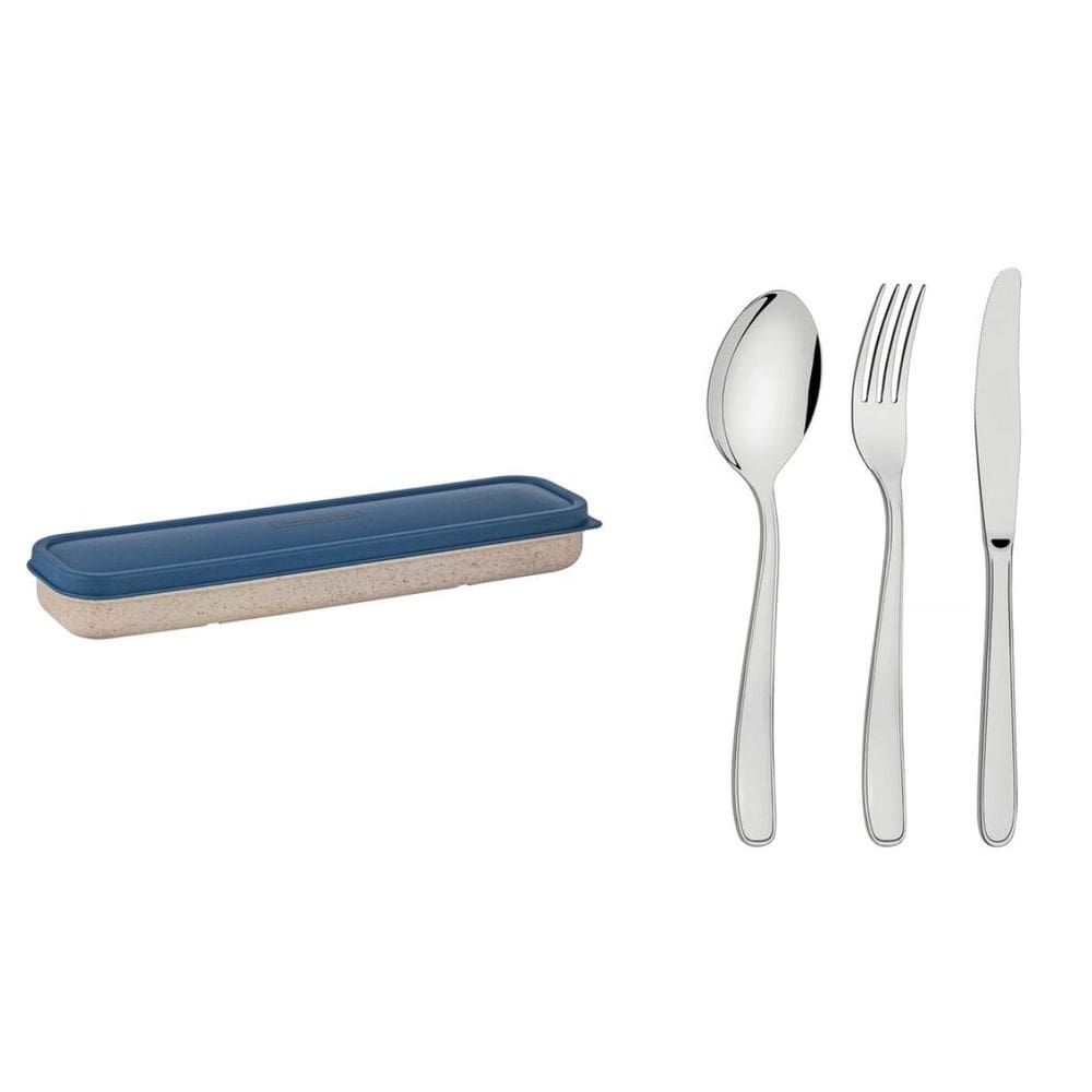 Conjunto By Me 4 Pçs Portáteis Talheres Aço Inox Estojo Ecológico para Bolsa Tramontina