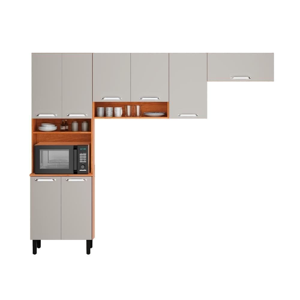 Armário De Cozinha 254cm Off White Em Madeira Itatiaia Vegas