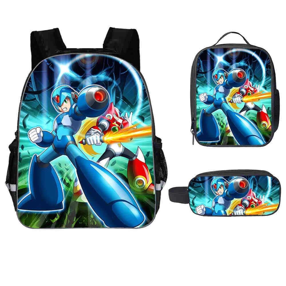 Mochila Rockmans Anime School com lancheira e bolsa de lápis