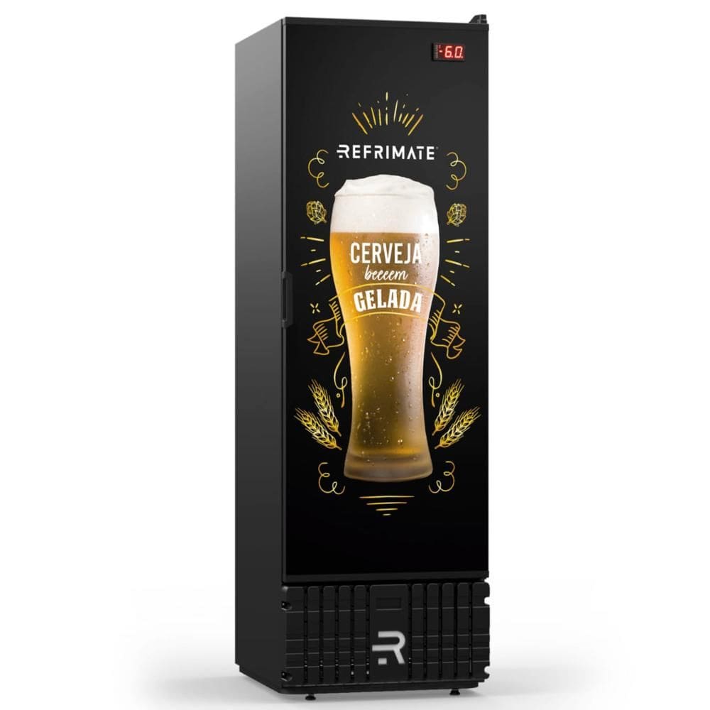 Cervejeira Refrimate 400 Litros Porta Sólida Preto e Branco 220V VCCE400PS