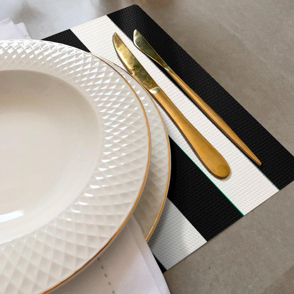 4 Jogo Americano Navy Alto Padrão Impermeável Pvc Br Pt