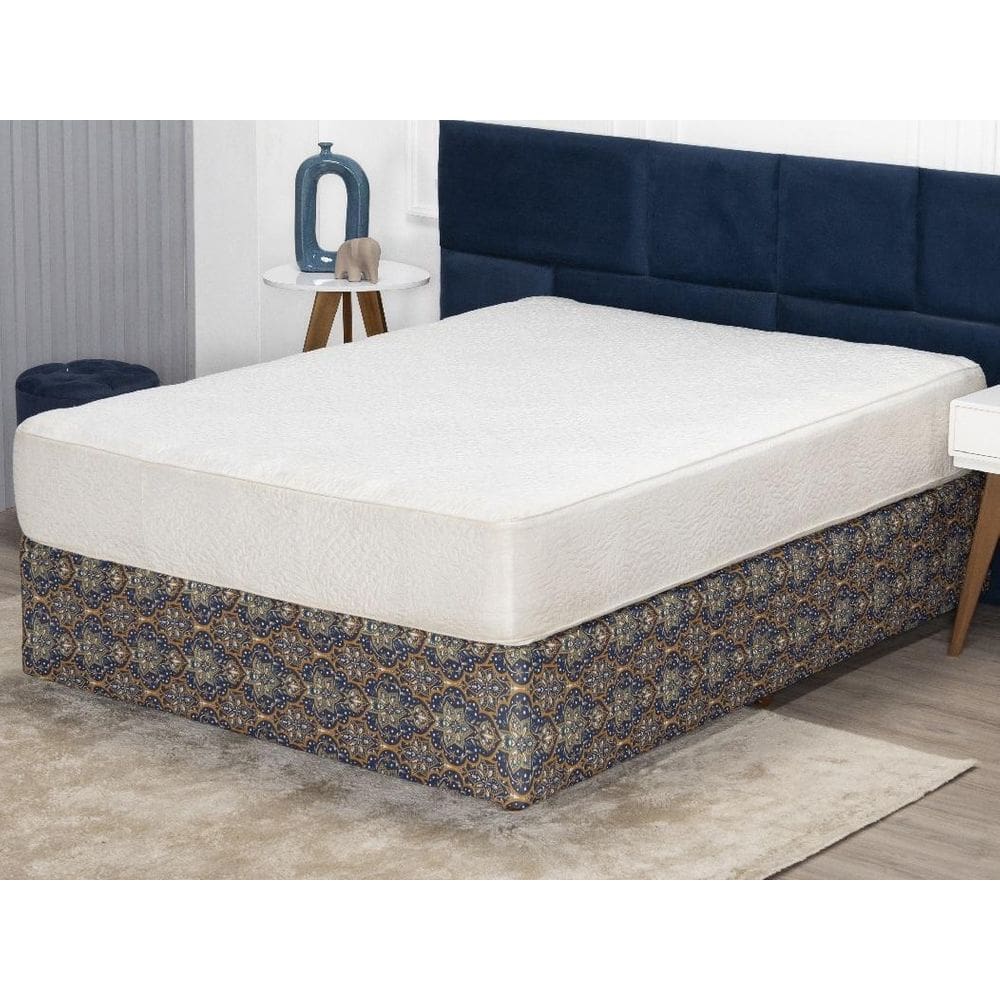 Saia Box Fit Solteiro Capa Cama Box Elástico Malha 1 Pç