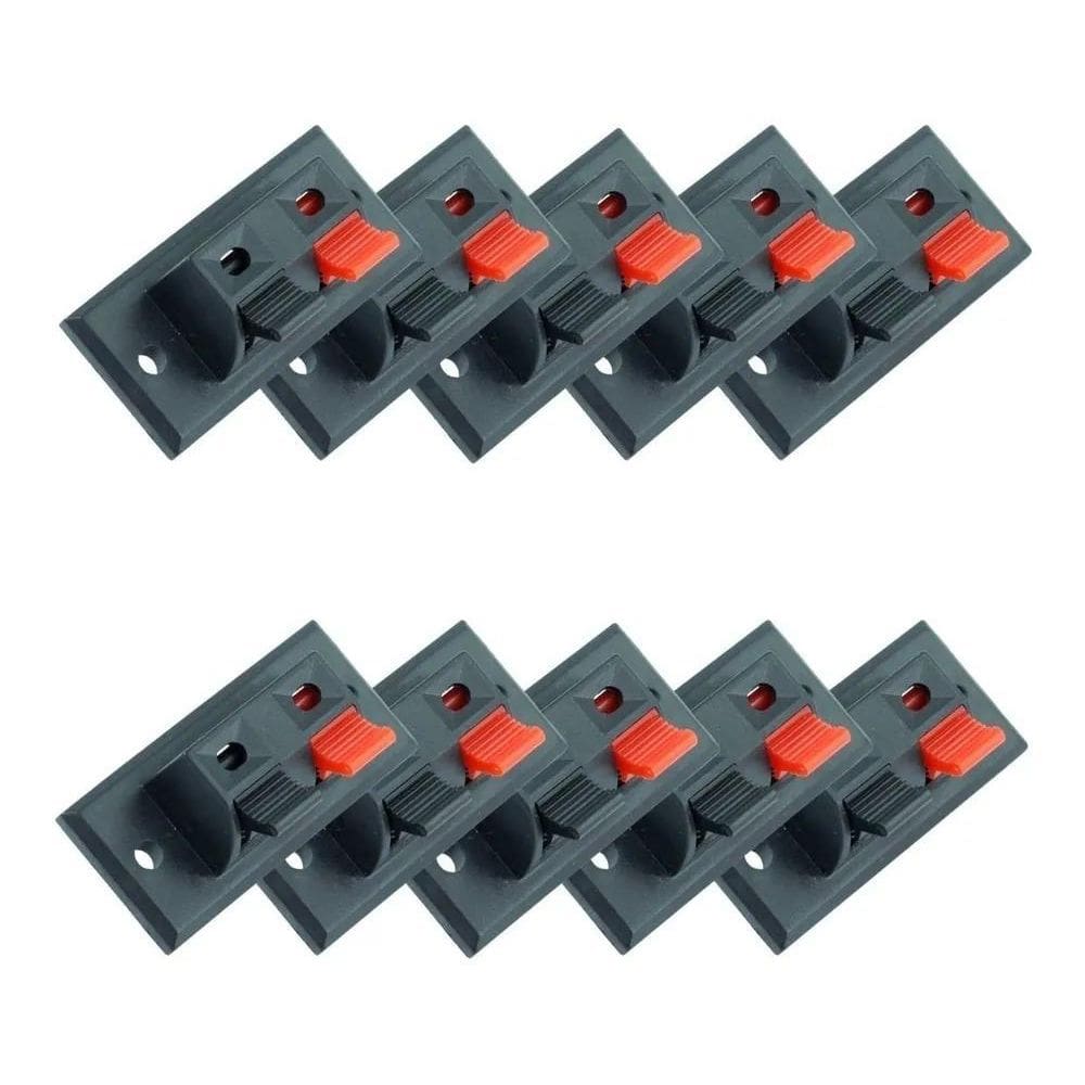 2X Borne De Pressão 2 Vias Wp3-2 Áudio Caixa Som - Kit 10 Pe