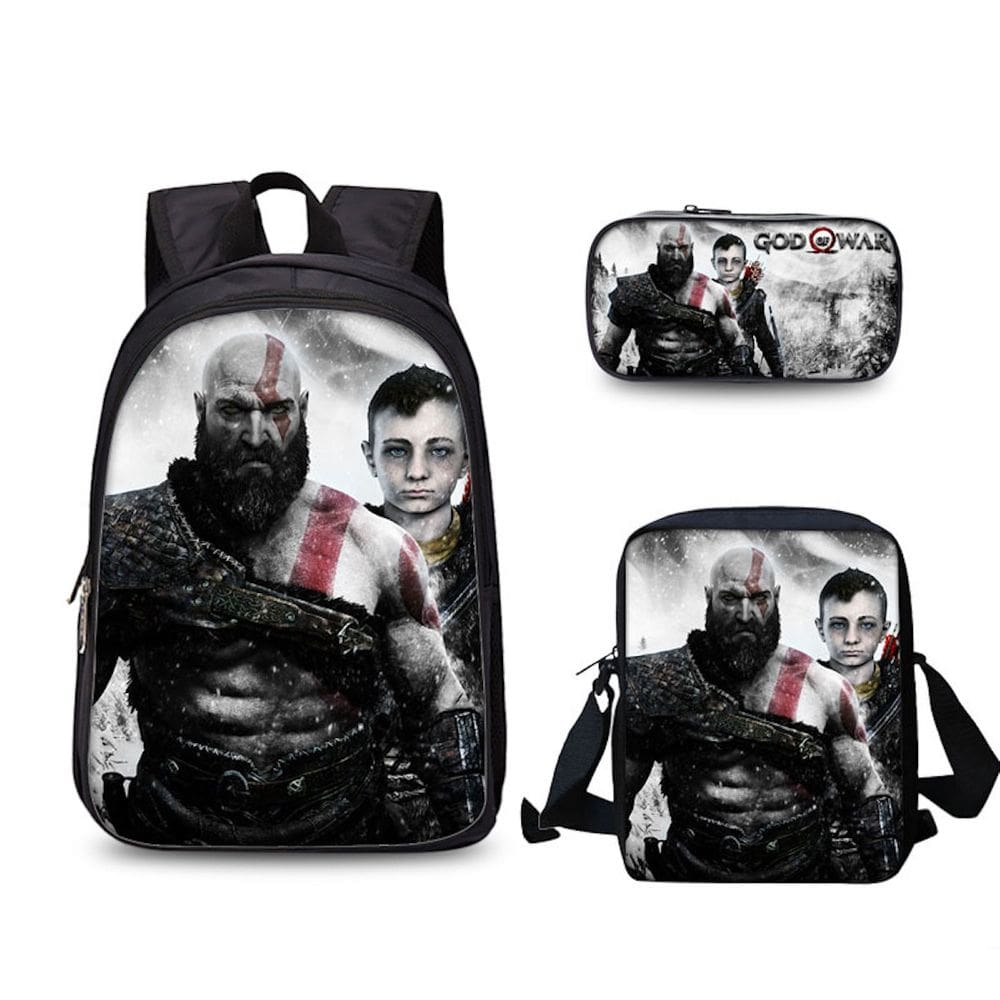 Conjunto de mochilas escolares Kratos de 3 peças para estudantes escolares