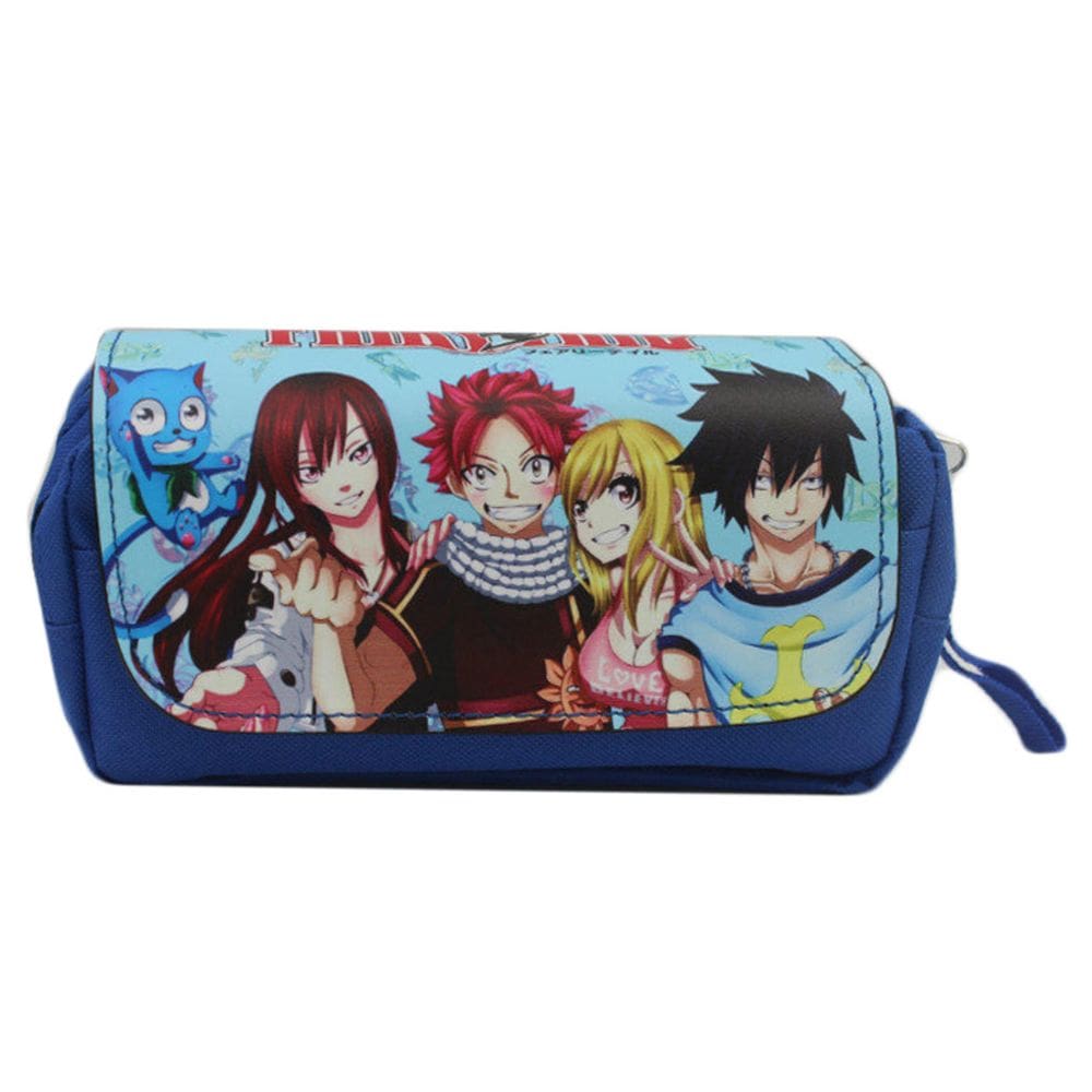Bolsa de lápis Fairys Tails Natsu Lucy Cartoon Anime 20x10x7,5cm
