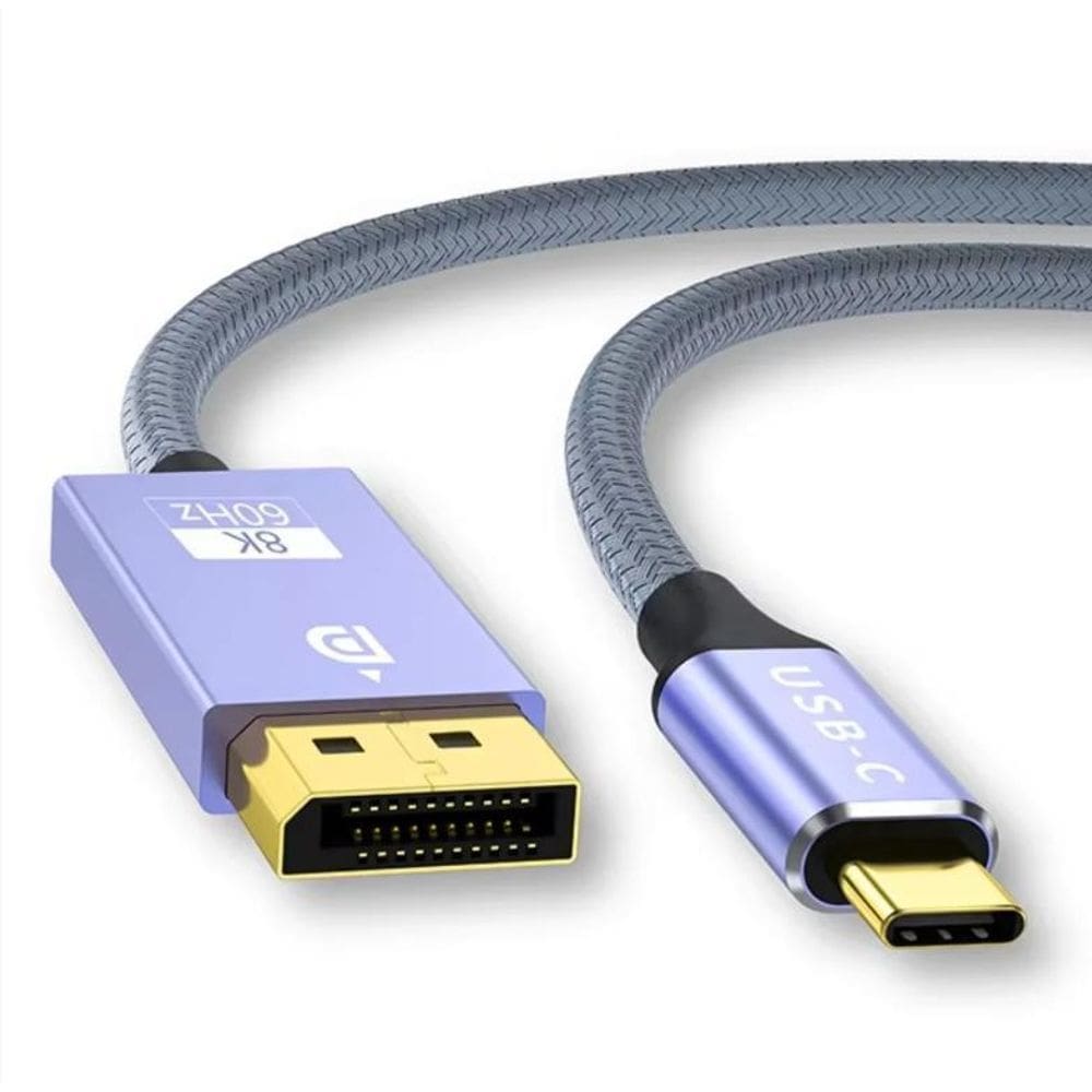 Cabo Usb Tipo C Para Displayport 1.4 8K 1,80 Metros