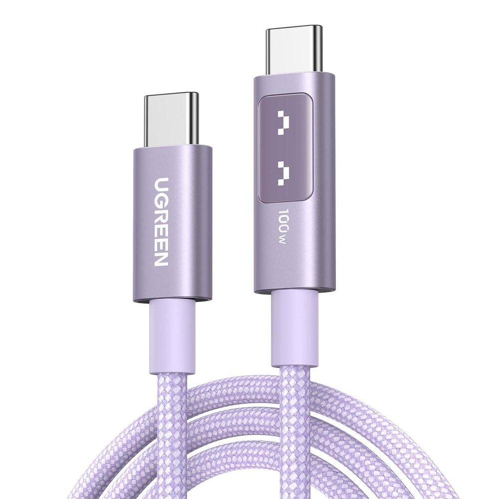 Cabo Ugreen Usb C 100W  2M, Roxo  Suporta Galaxy 45W 25W S25