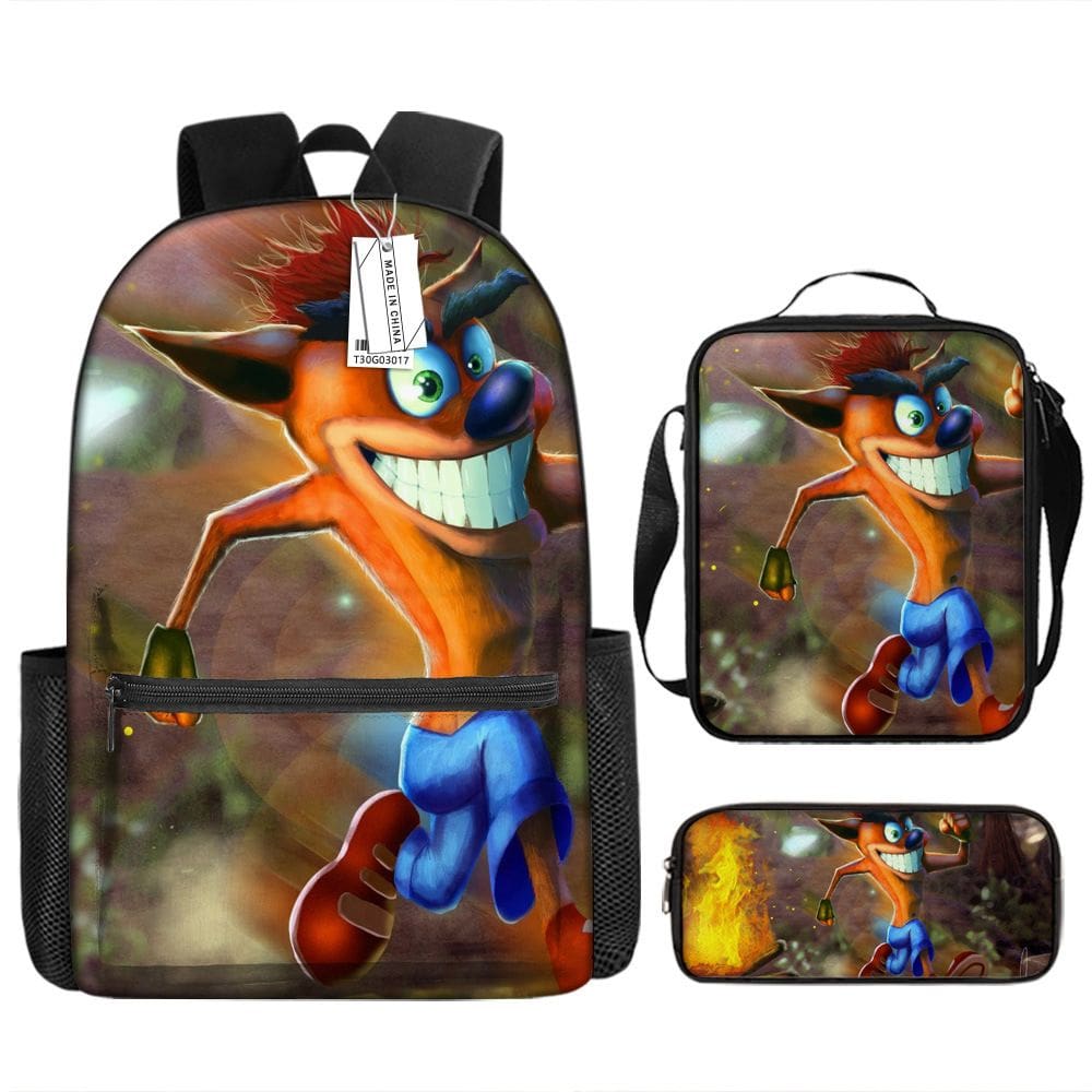 Conjunto de mochilas Crash Bandicoot Anime School 3 unidades/lote