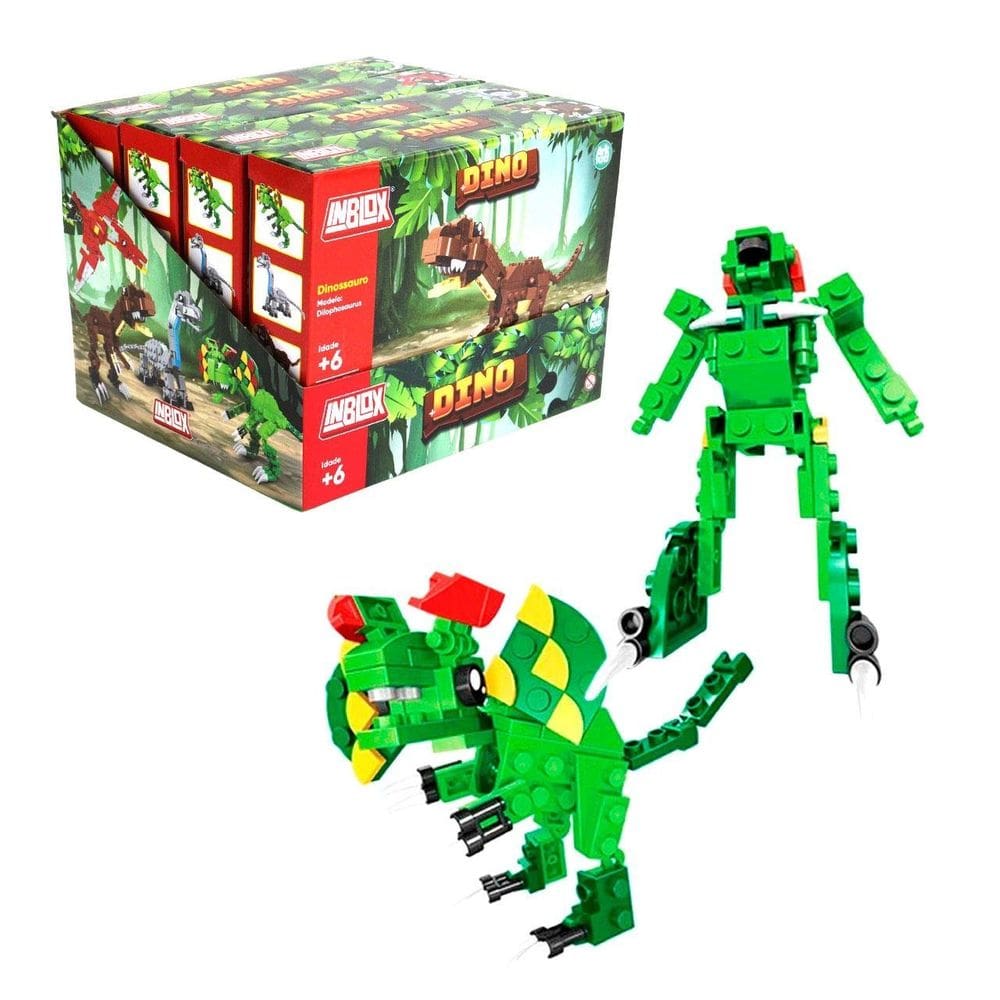 Blocos de Montar Dino 2 EM 1 Modelos - Tudo em Caixa