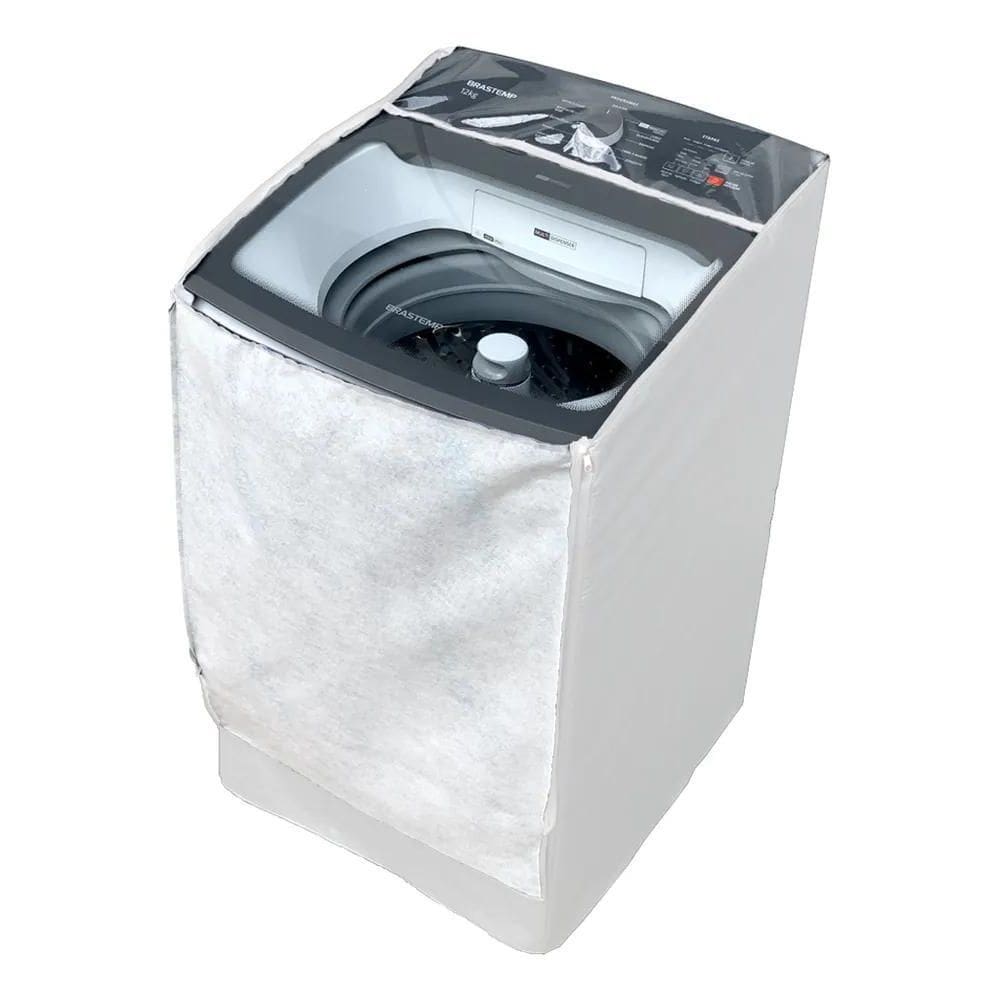 2X Capa Maquina De Lavar Brastemp 17Kg Bwk Zíper Transparent