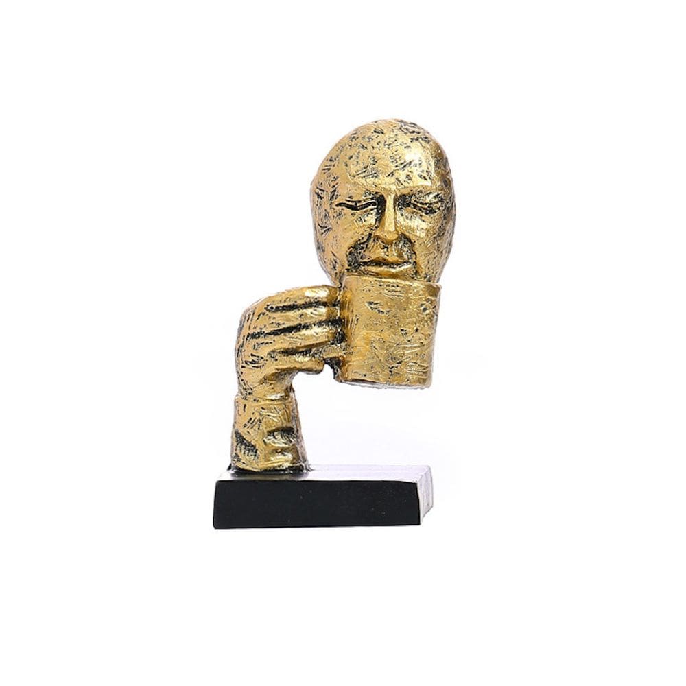 Estatueta Sculpture Silence Is Golden Drink Water, resina de 10 cm