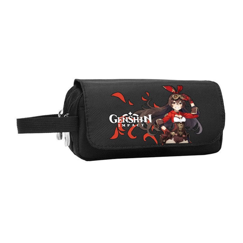 Bolsa de lápis Genshins Impacts Klee Hutao Cartoon Anime Poliéster
