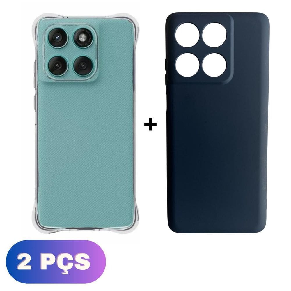 Kit Capa Colorida + Capinha Transparente Moto Edge 60 5G