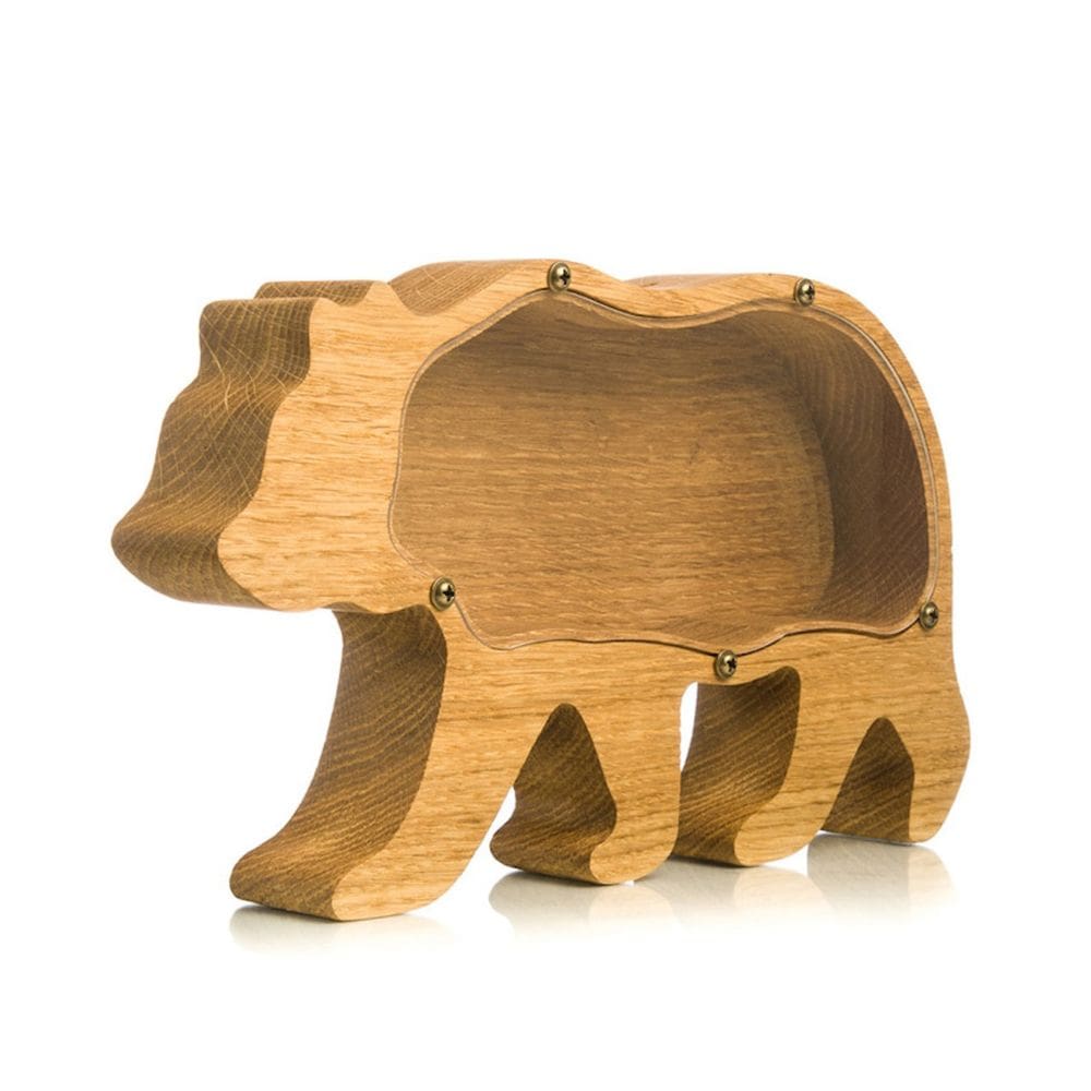 Pote de dinheiro Piggy Bank Wooden Elephant Coin Bank para crianças