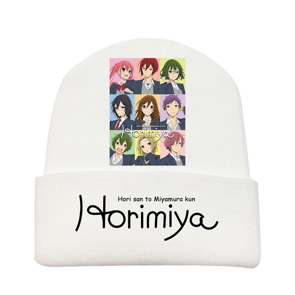 Chapéu de malha Horimiyas White Anime Winter Beanie unissex