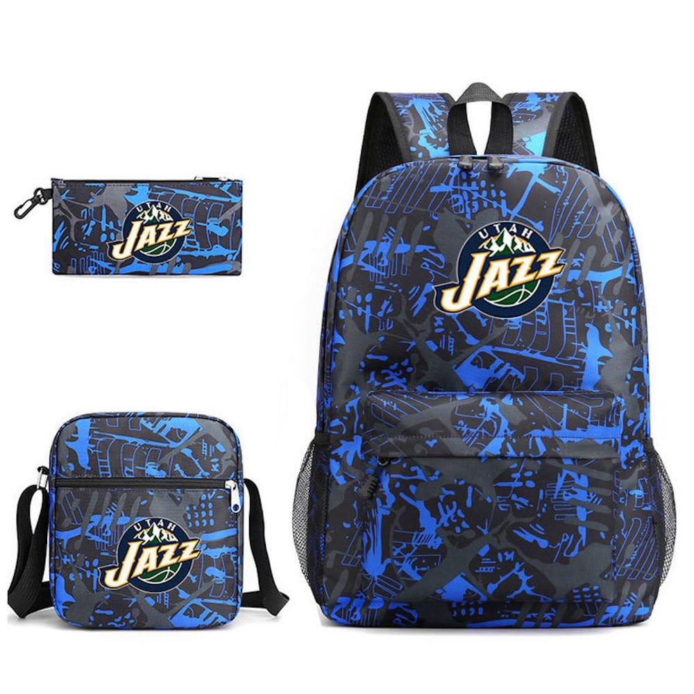 Conjunto de mochilas Jazz School de 3 peças para estudantes com bolsa de ombro