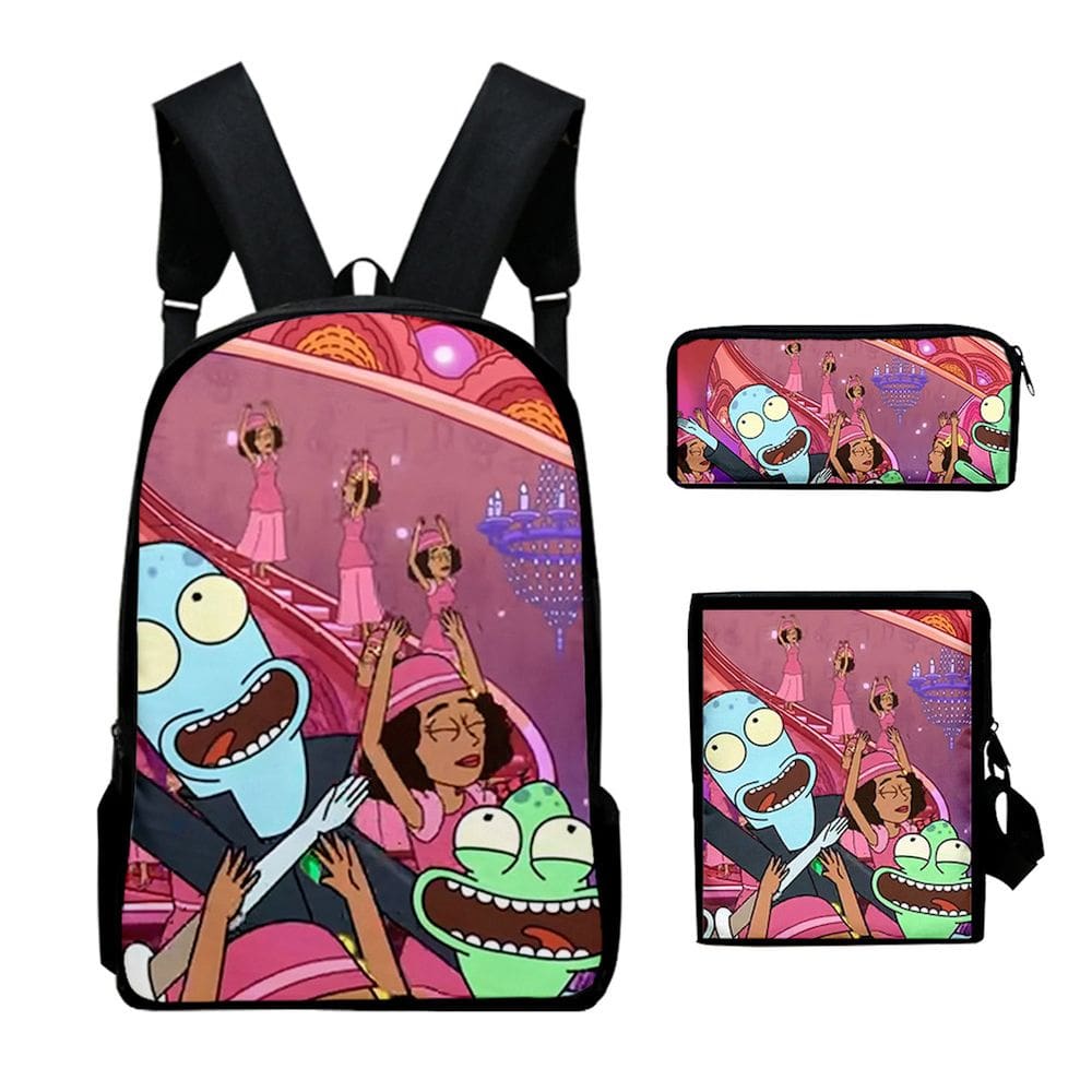 Conjunto de mochilas Solar Opposites Anime School, 3 peças para crianças