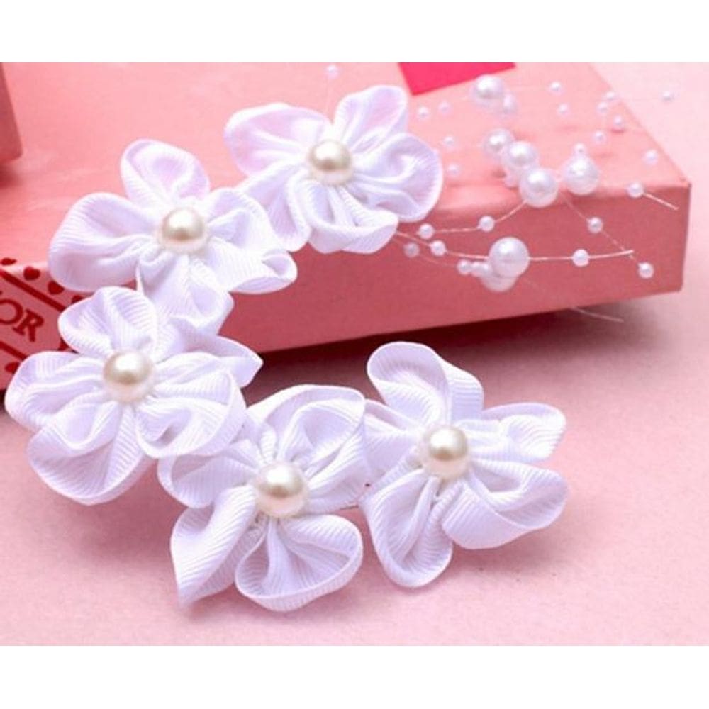 Tiara Enfeite Arranjo Cabelo Noiva Dama Perola Flor Branca