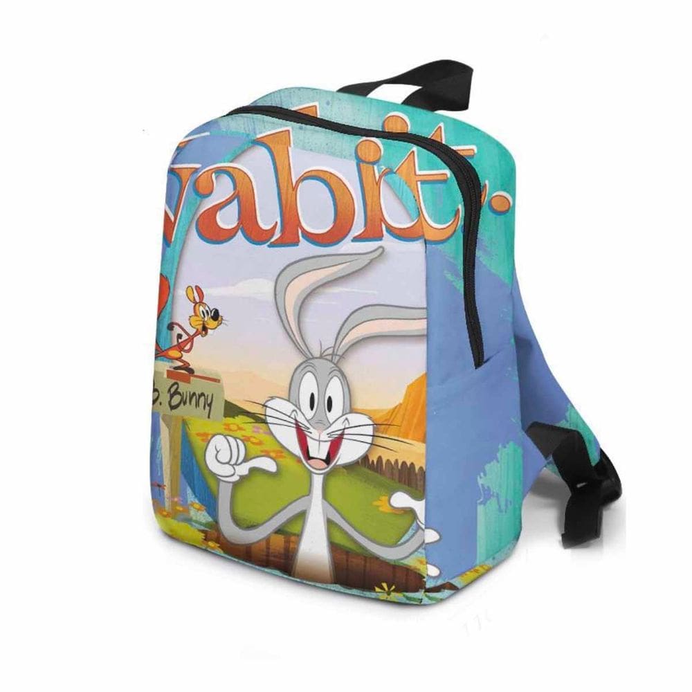 Mochila Bugss Bunnys Cartoon Kids School Canvas 23x11x32cm