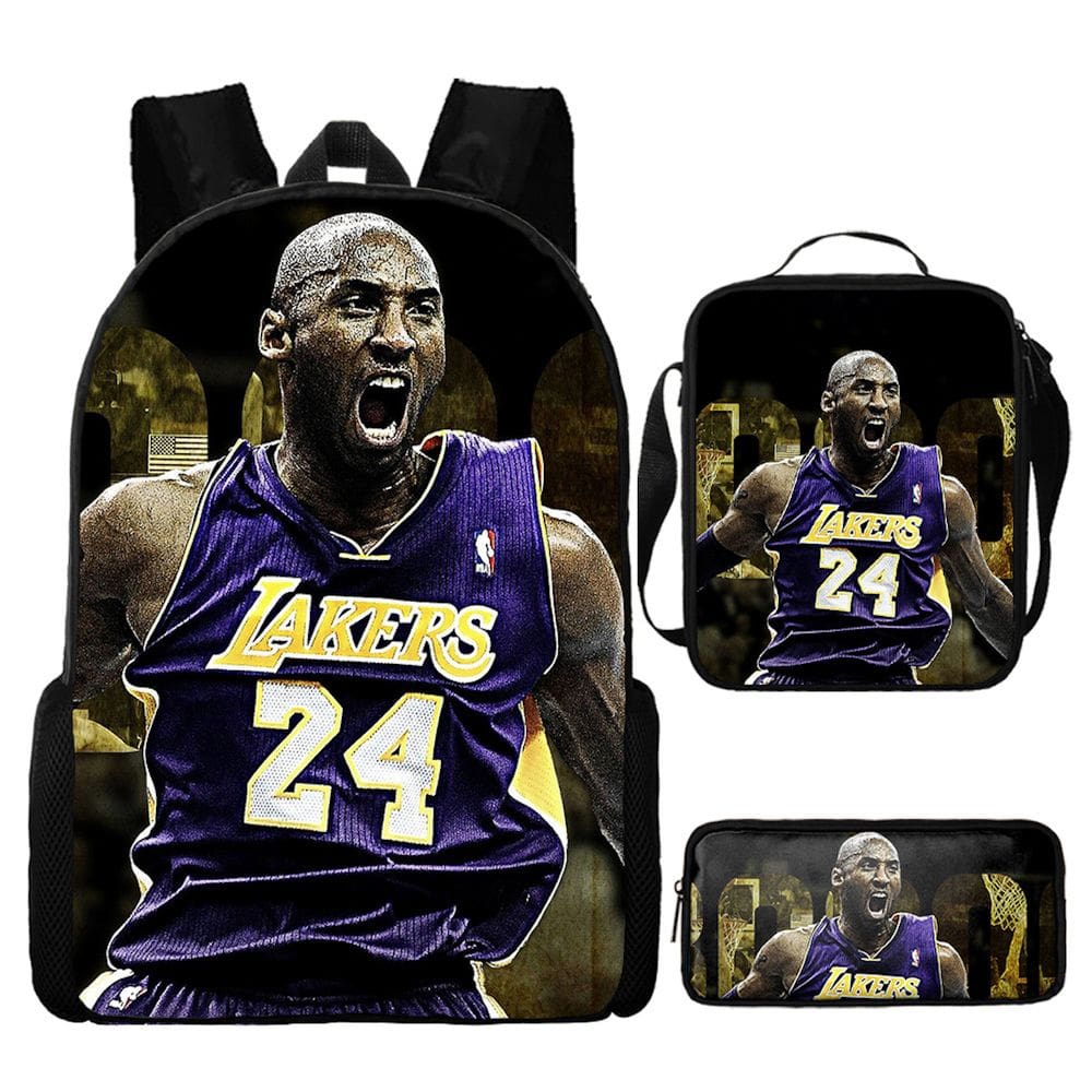 Conjunto de mochilas Kobes Bryants Cartoon Kids School Nylon