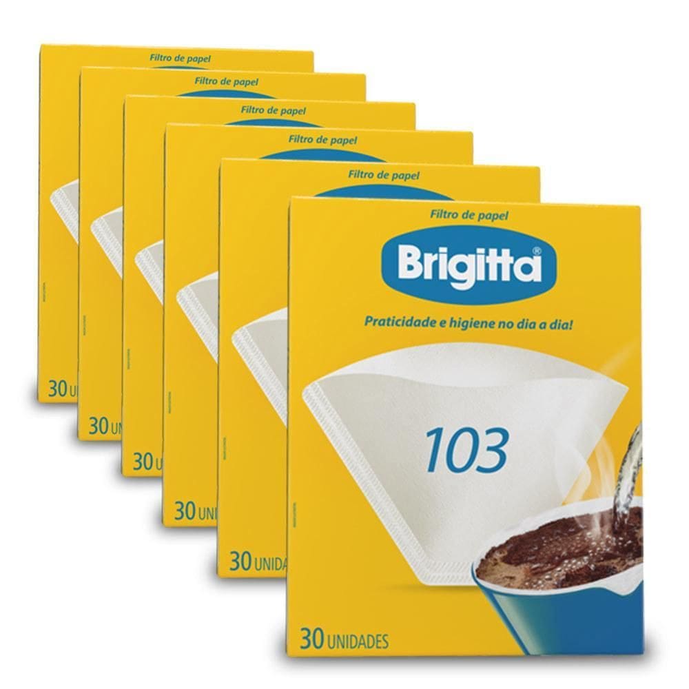 Filtro De Papel Brigitta 103 Kit 6 Pacotes De 30 Unidades