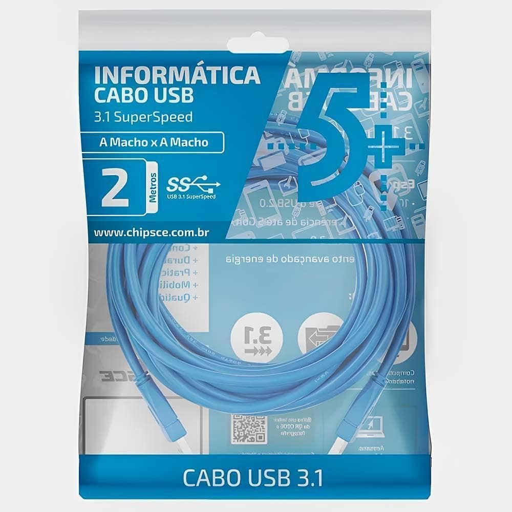 Cabo Usb 018-7701 3.1 A Macho X A Macho Azul 2,0M 5+