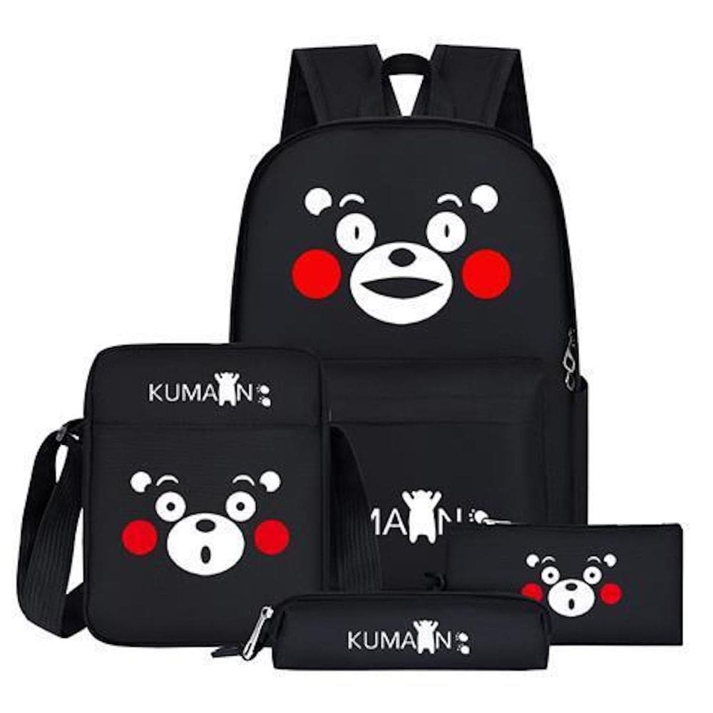 Mochila escolar Kumamons Cartoon Kids 4 unidades/conjunto de lona