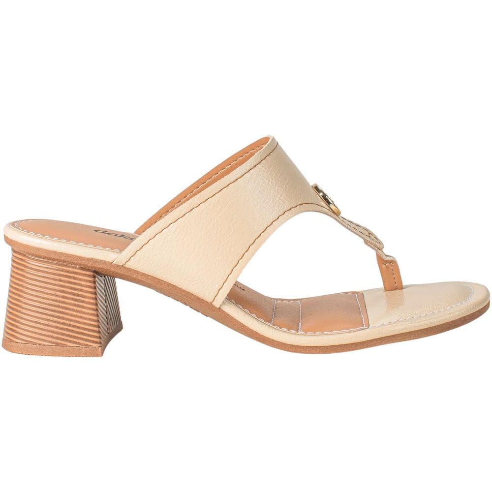 Tamanco Feminino Casual Dia a Dia Passeio Trabalho Detalhe Metalizado Salto Casual Médio Dakota DB071