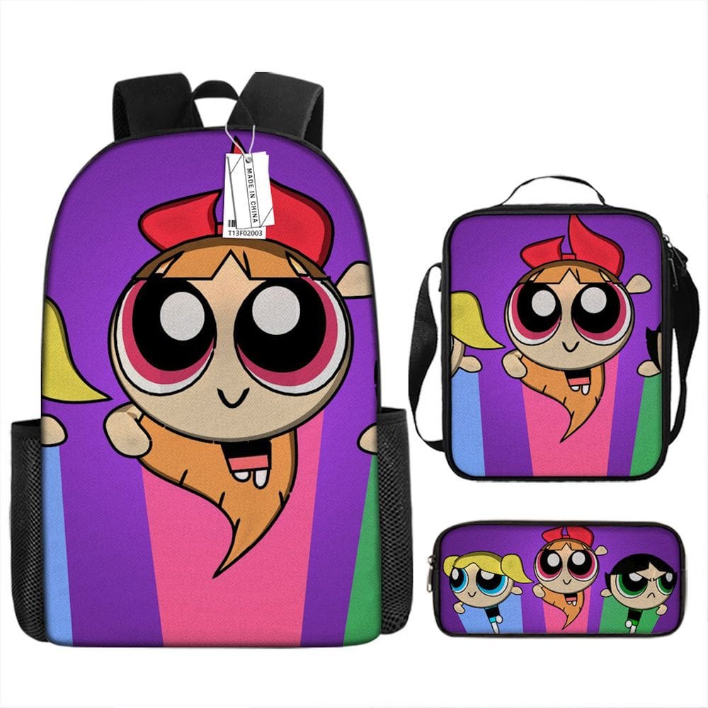 Conjunto de mochilas Powerpuff Girls Blossoms Cartoon Kids School