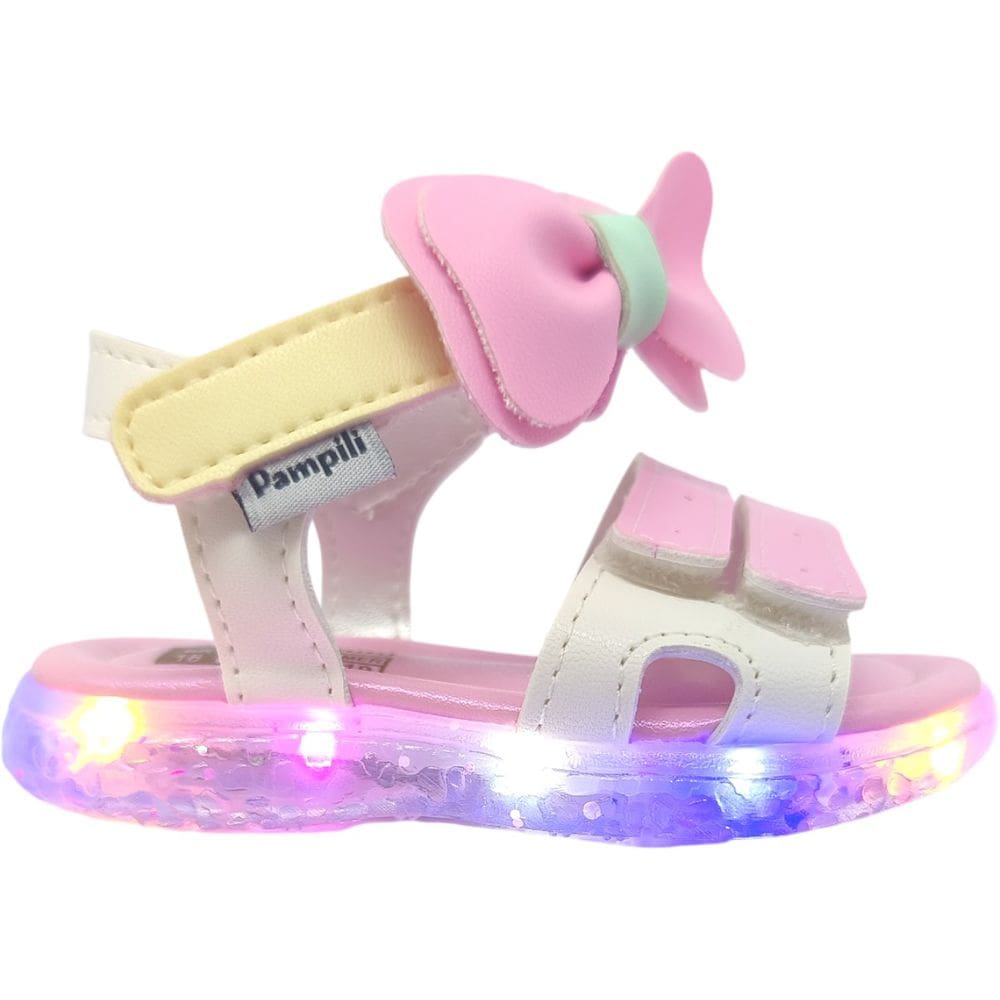 Sandália Infantil Menina Luz Led Casual Dia a Dia Passeio Escola Anatômica Pampilli 757.009