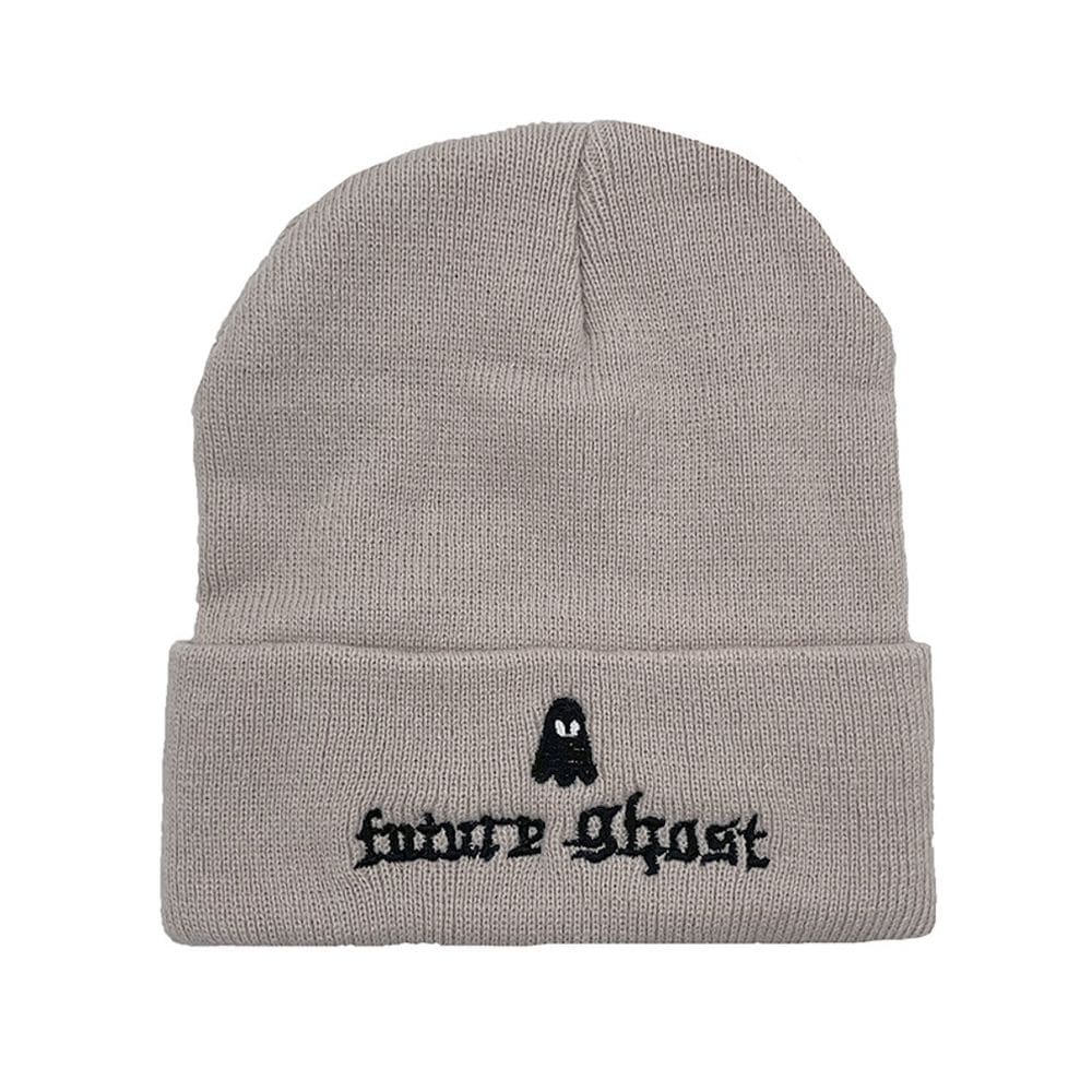 Chapéu de malha Future Ghost bordado Anime Winter Unissex