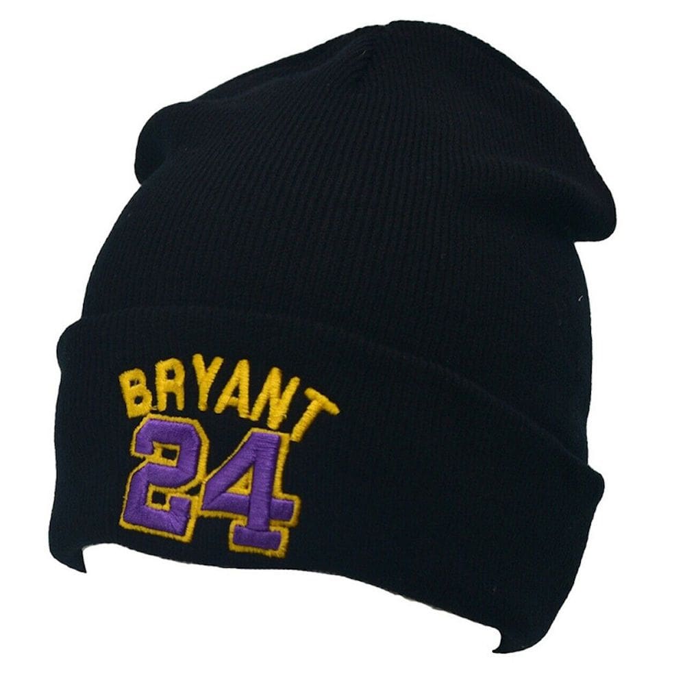 Chapéu de malha Kobe Bryant 24 bordado preto anime unissex