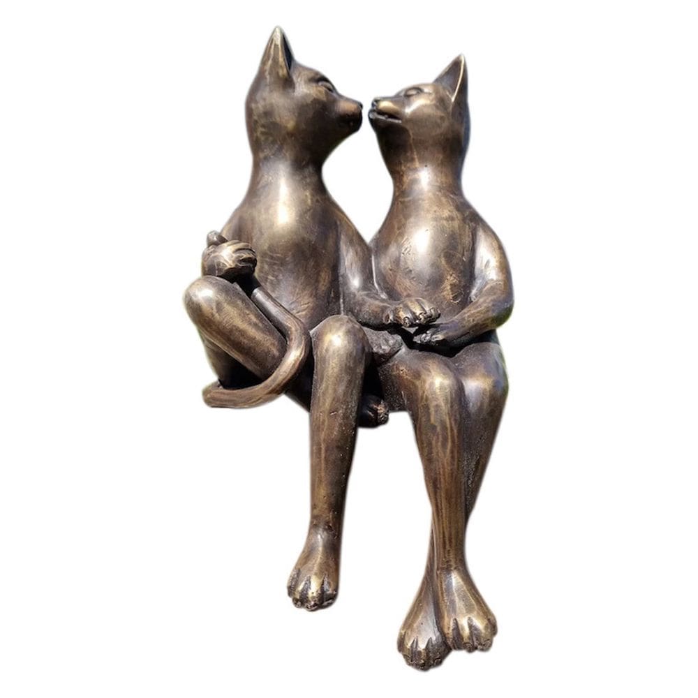 Estatueta de resina, escultura, estátua, gatinho namorando para mesa doméstica
