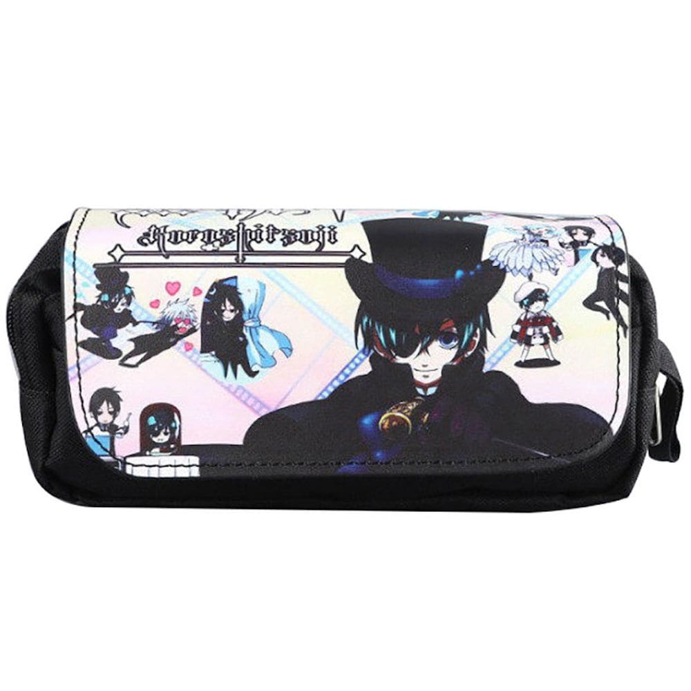 Estojo para lápis Black Butlers Cartoon Anime de grande capacidade