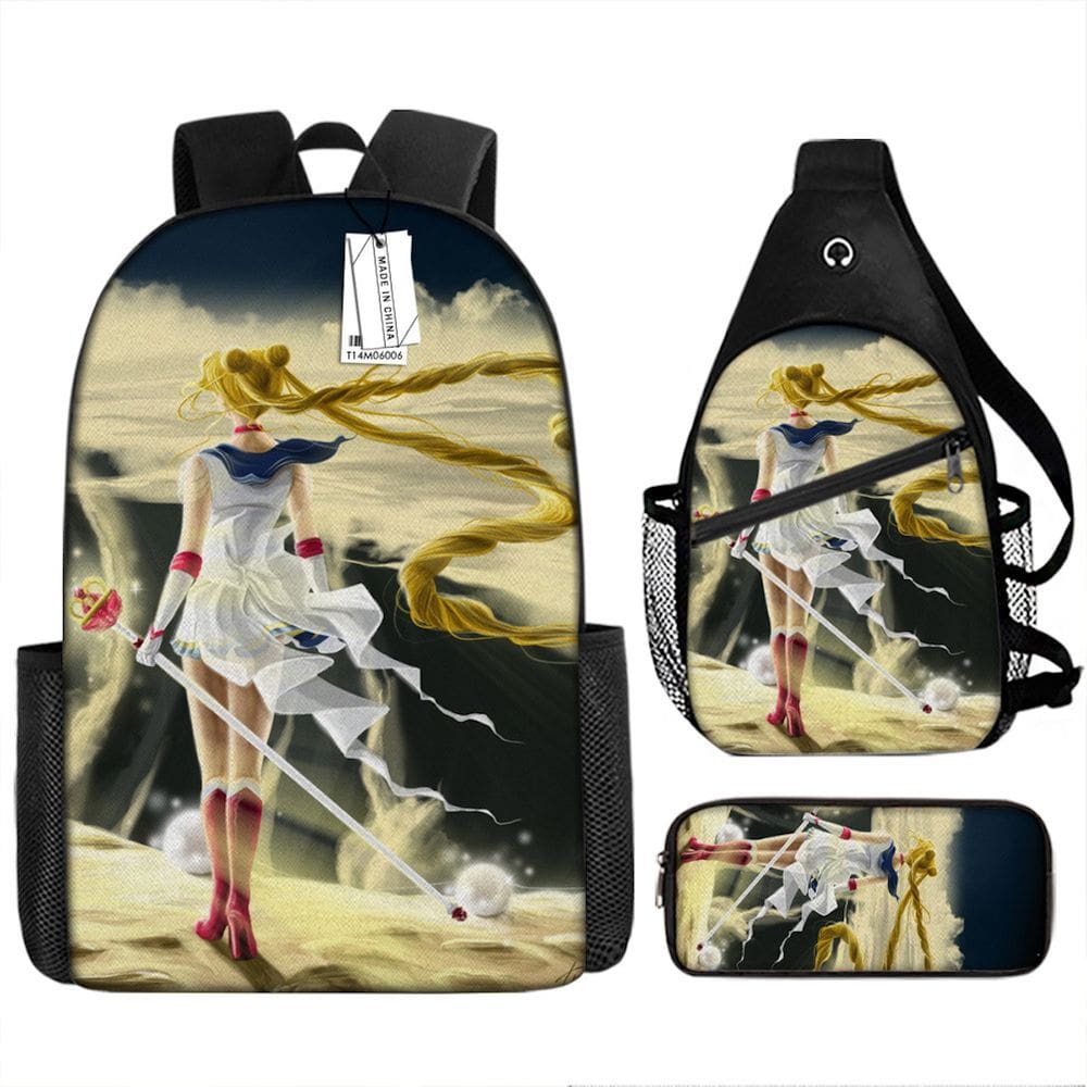 Conjunto escolar Sailors Moons Tsukinos Usagis para crianças, 3 unidades