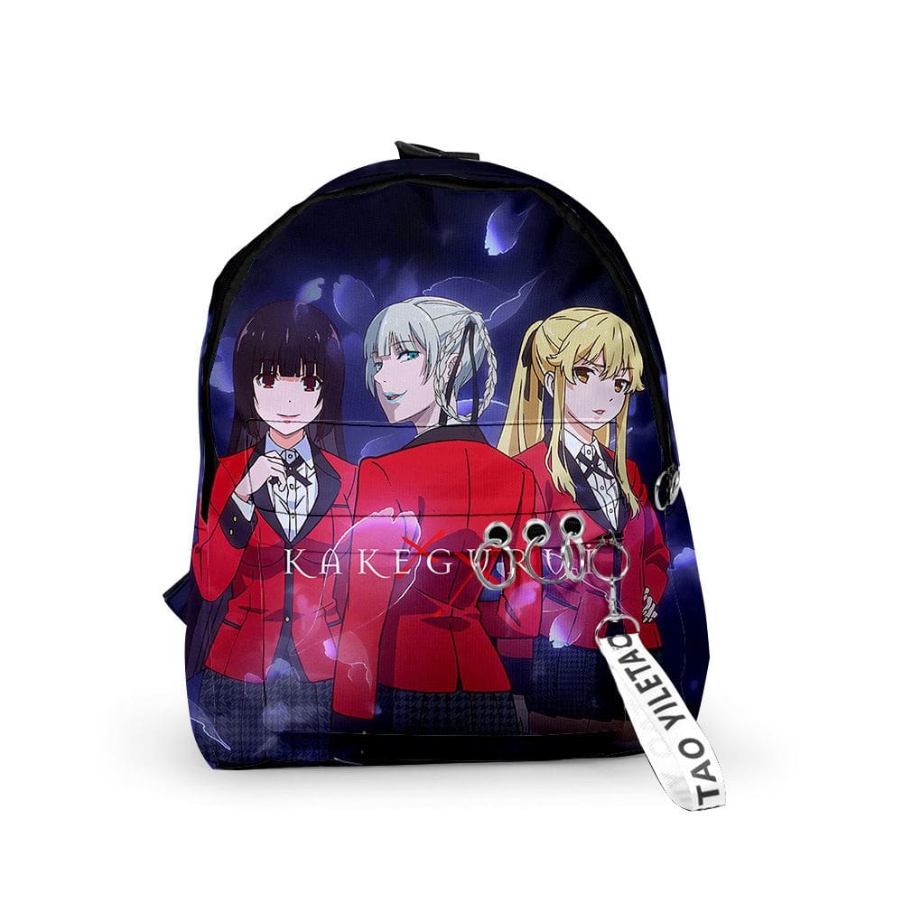 Mochila escolar Kakeguruis Anime para estudante 29x12x35cm