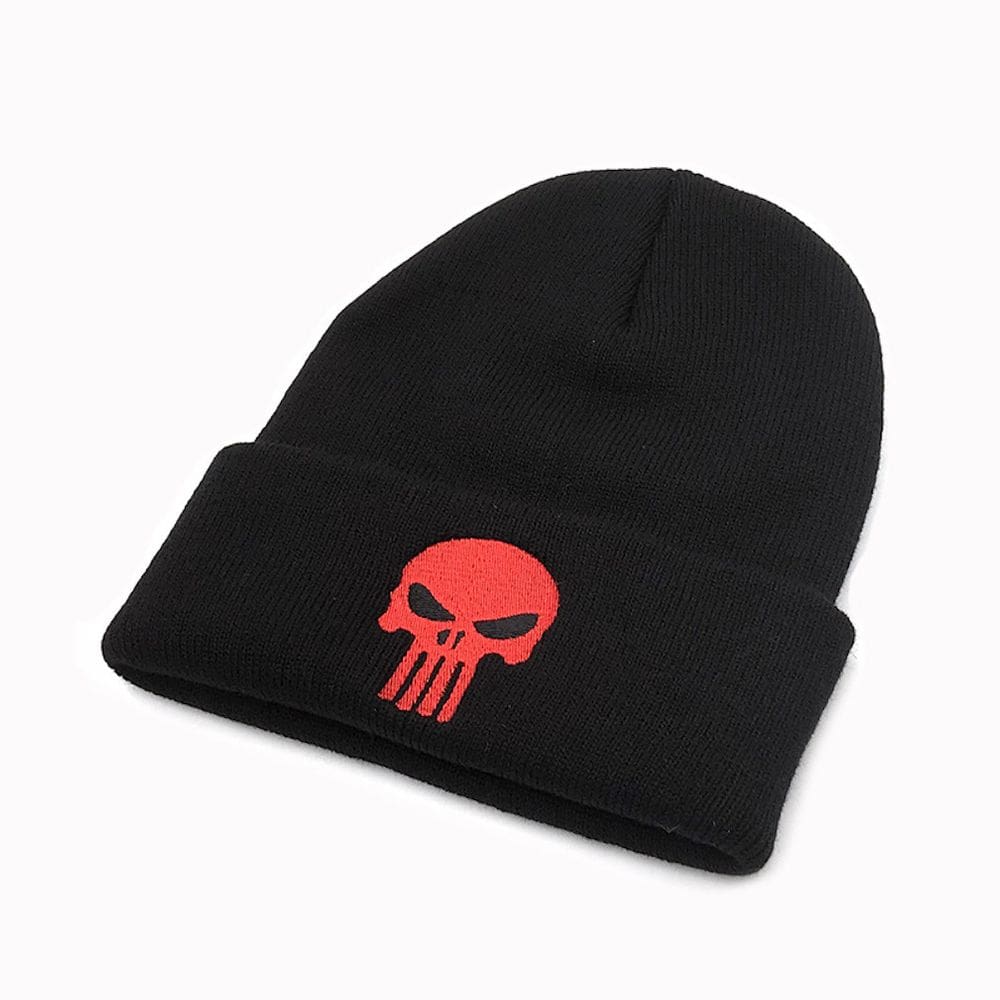 Chapéu de malha Punishers Skull Anime Winter Beanie unissex