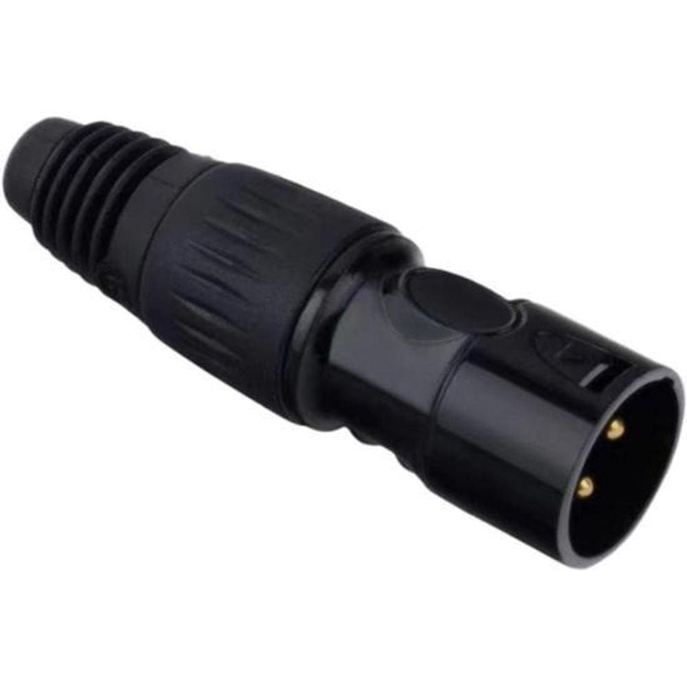 Plug Jack Cannon Macho Metálico Preto Storm - Pct / 5